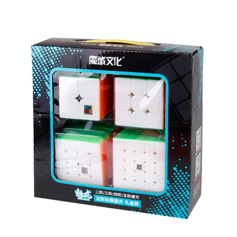 MoYu cube Set  Meilong 2345 Gift Box 4in1 Profissional Magic cube 2x2 3x3 4x4 5x5
