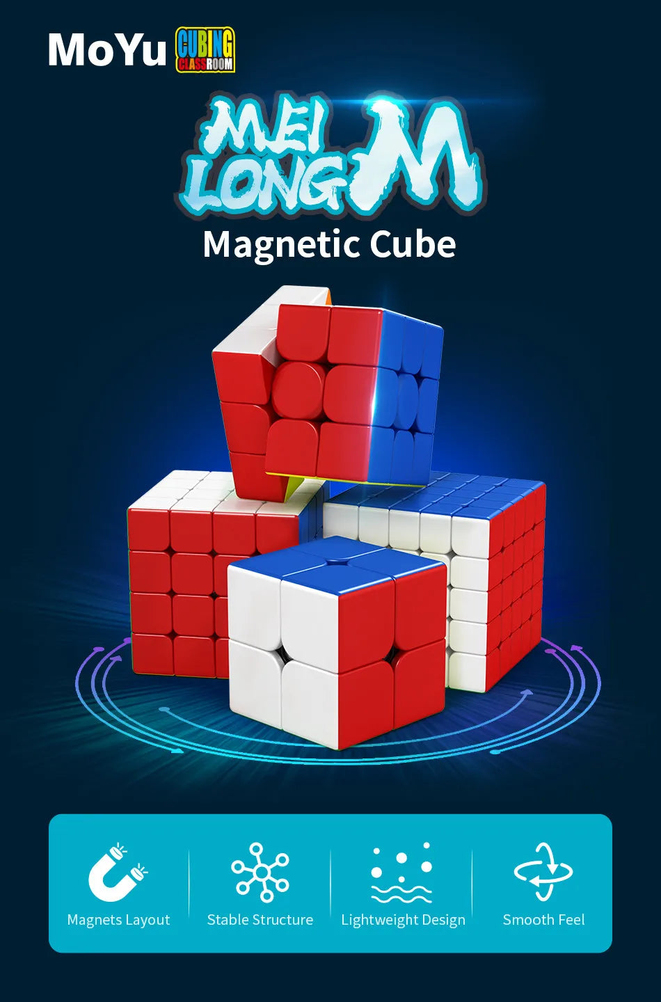 MoYu Meilong 5M 5x5x5 Magnetic Magic Cube 5x5 Speed  Cube Educational Puzzle toys for kids