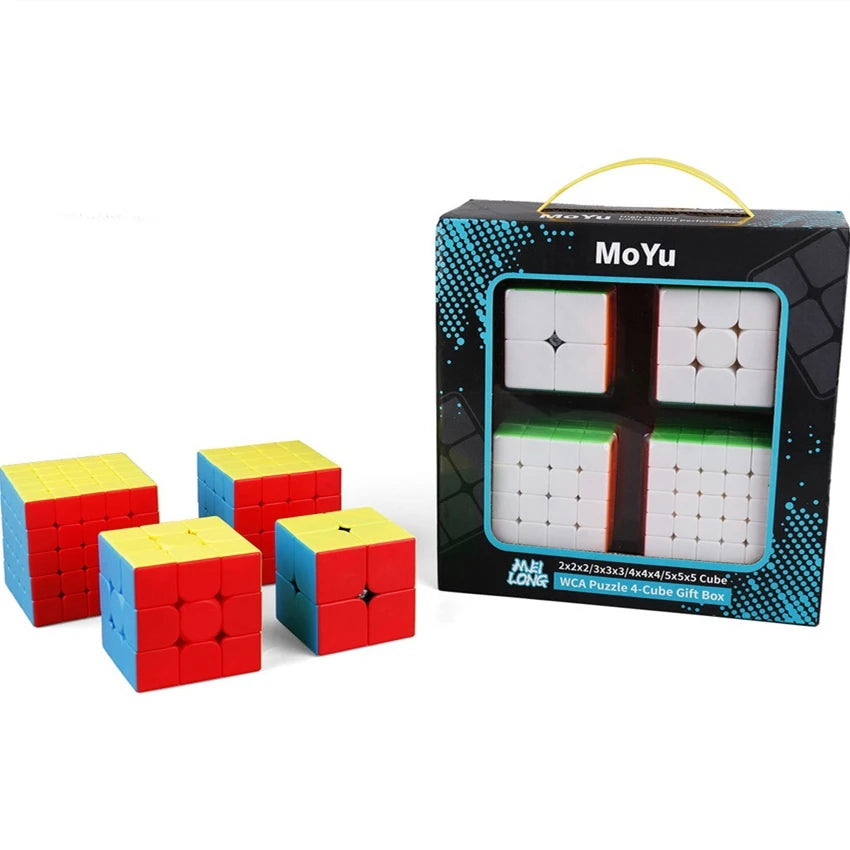 MoYu cube Set  Meilong 2345 Gift Box 4in1 Profissional Magic cube 2x2 3x3 4x4 5x5