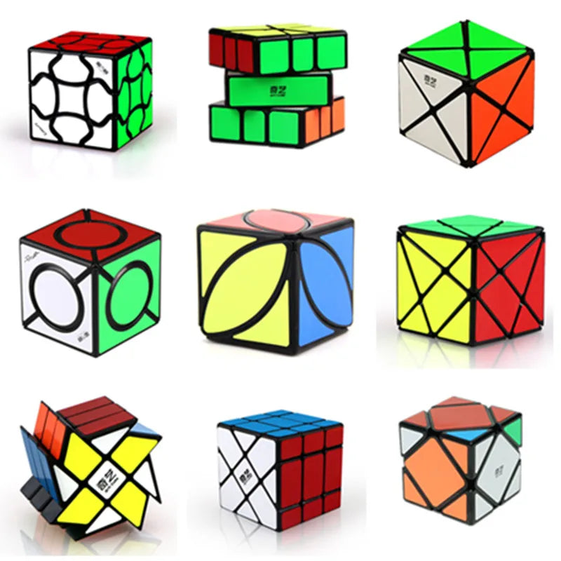 Qiyi Windmill /Fisher /Axis/SQ1 Magic Cube 2x2 3x3 Puzzle Black Stickers Magic Cube Toys For Children Kids Gift Toy