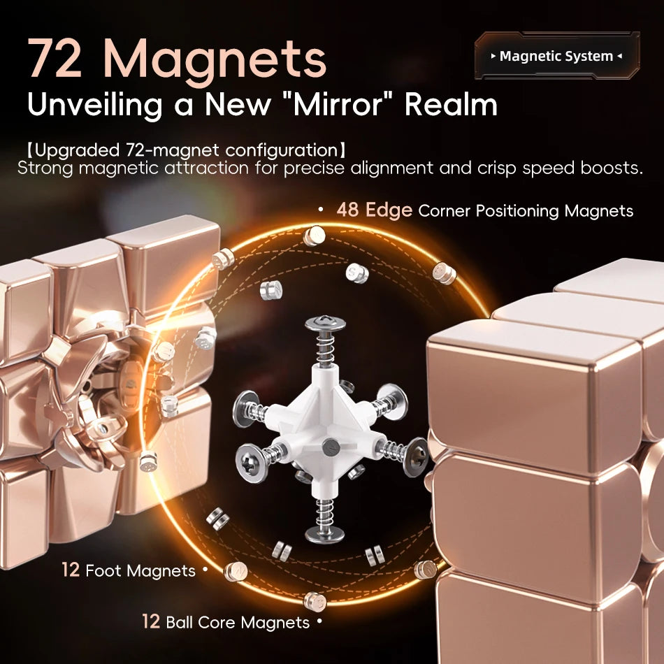 MoYu Mirror V2 3x3 Magic Cube Puzzle Silver Gold Stickers Speed Cubes Professional