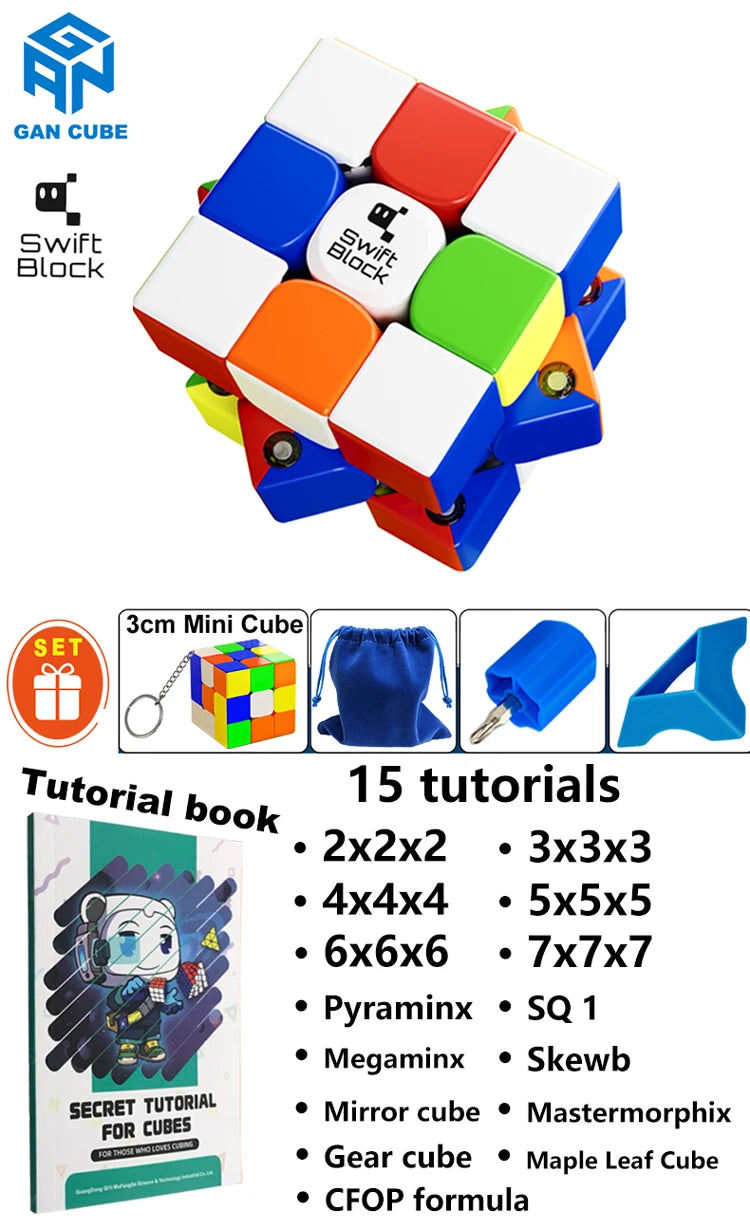 GAN Swift Block 355S 3x3 Magnetic Magic Cube 3×3 Speed Puzzle 3x3x3