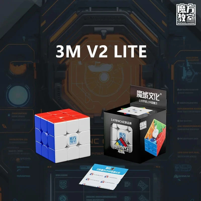 Meilong 3M V2 3x3 Magnetic Magic Cube Magnetic Lite  Speed Professional Puzzle Toys For Children Kids