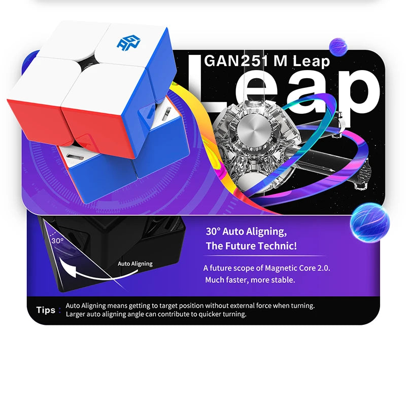 GAN 251 M Pro 2x2 Magnetic Speed Cube Professional