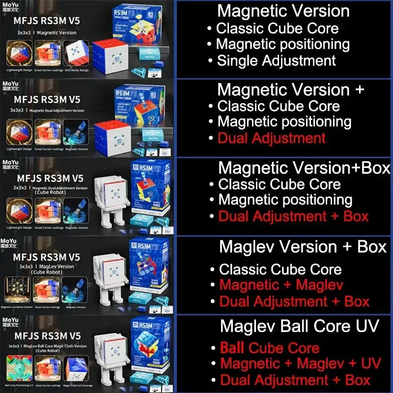 MoYu RS3M V5 3X3 Magnetic Magic Speed Cube Professional