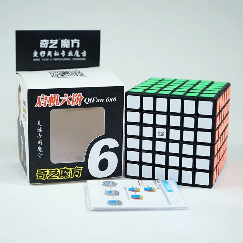 Qiyi 3x3x3 4x4x4 5x5x5 Professional Magic Cube Black Sticker