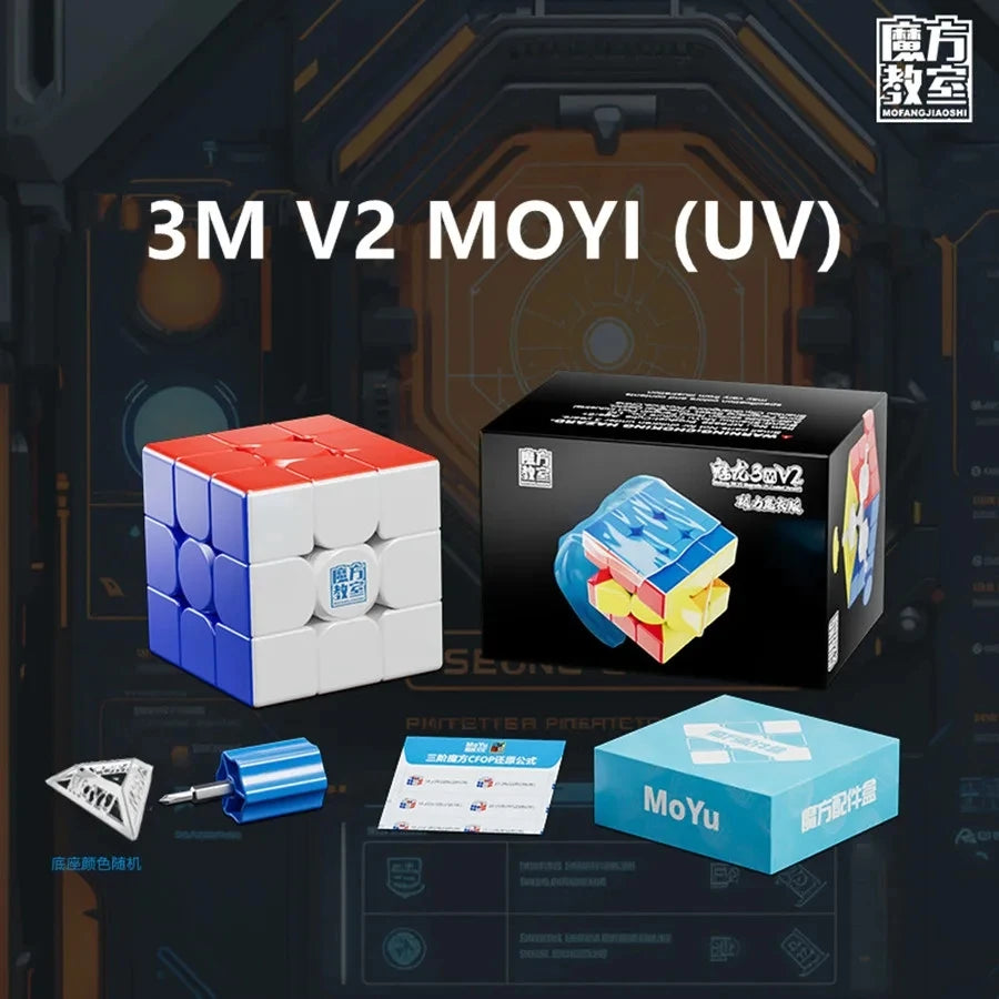 Meilong 3M V2 3x3 Magnetic Magic Cube Magnetic Lite  Speed Professional Puzzle Toys For Children Kids