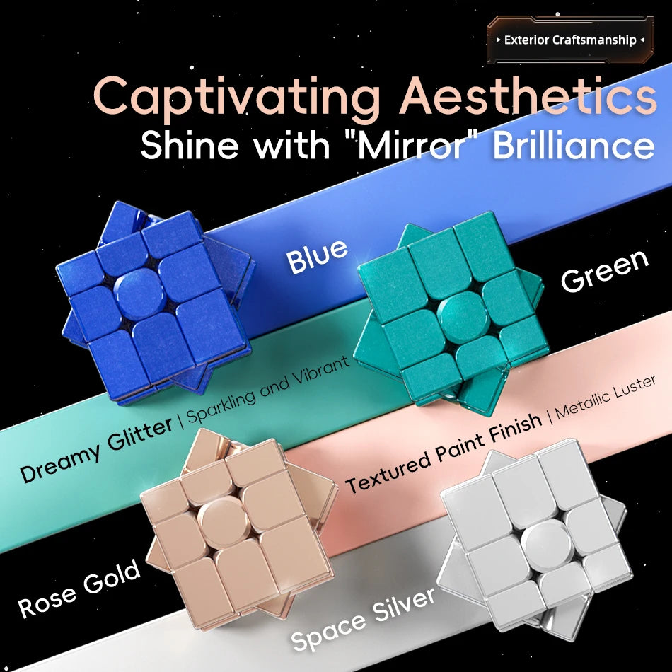 MoYu Mirror V2 3x3 Magic Cube Puzzle Silver Gold Stickers Speed Cubes Professional