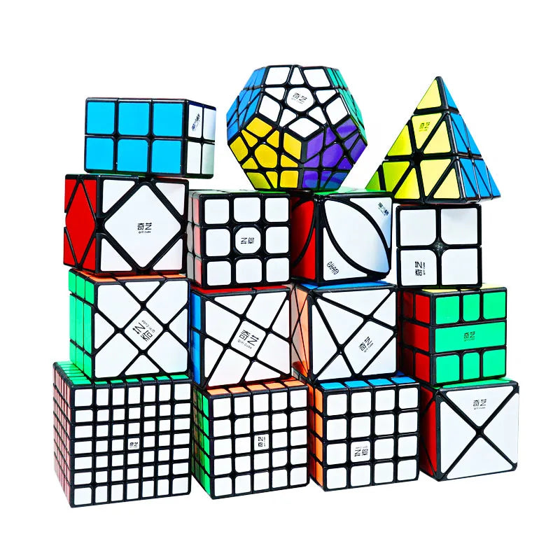 Qiyi 3x3x3 4x4x4 5x5x5 Professional Magic Cube Black Sticker
